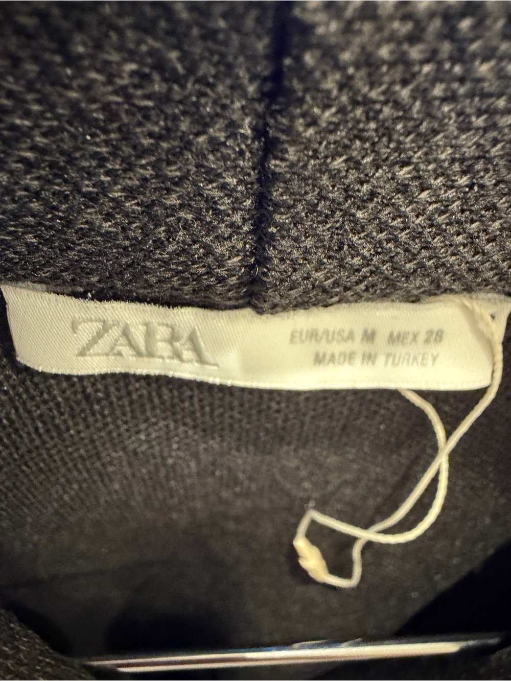 ZARA Crossover Drape Neck Sleeveless Blouse Charcoal Gray Mid Weight Knit Medium - Picture 3 of 4